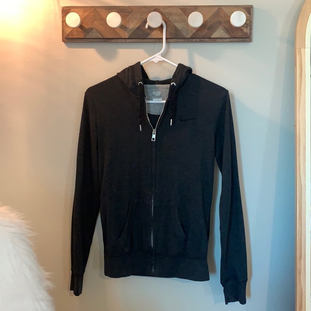 Nike zip up. Charcoal black. Size small.